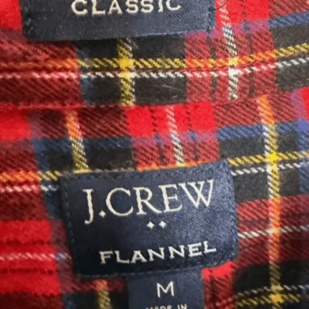 J. Crew Men's Red Plaid Flannel Shirt